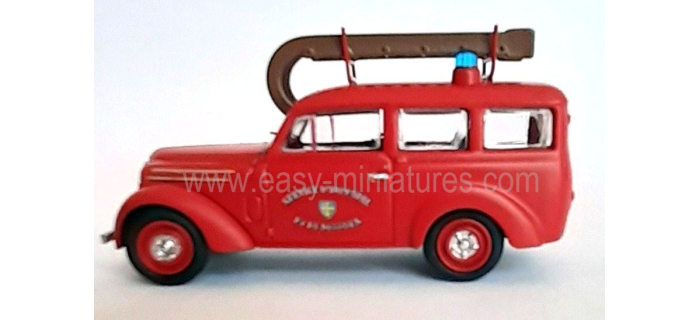 CB-204 - Voiture Renault JUVAQUATRE Break vitré POMPIER + Echelle - REE Modeles