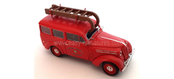 CB-204 - Voiture Renault JUVAQUATRE Break vitré POMPIER + Echelle - REE Modeles