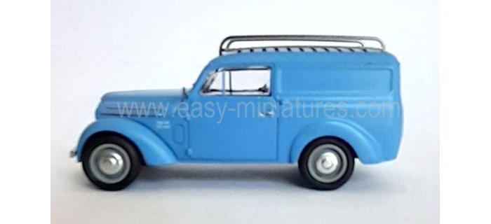 CB-208 - Voiture Renault JUVAQUATRE Fourgon tôlé, Bleu + galerie - REE Modeles