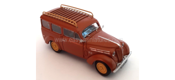 CB-210 - Voiture Renault JUVAQUATRE Familiale vitrée, Marron + galerie - REE Modeles