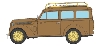 CB-210 - Voiture Renault JUVAQUATRE Familiale vitrée, Marron + galerie - REE Modeles