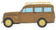 CB-210 - Voiture Renault JUVAQUATRE Familiale vitrée, Marron + galerie - REE Modeles