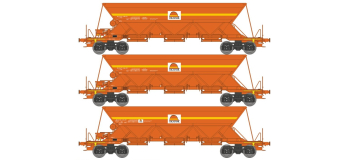 WB-COLAS-1 - Set de 3 wagons trémie EX Type 1 COLAS RAIL - REE Modeles