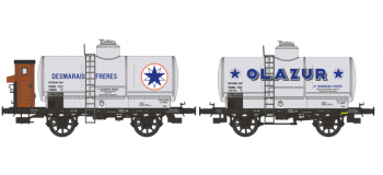 WB-155 - Set 2 wagons citernes OCEM 19 AZUR, ETAT - REE Modeles