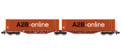 NW-231 - Wagon Sggmrss 90 TOUAX + 2 conteneurs 45' A2B-online - REE Modeles