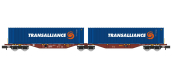 NW-235 - Wagon Sggmrss 90 TOUAX + 2 conteneurs 45’ TRANSALLIANCE - REE Modeles