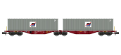 NW-291 - Wagon Sggmrss 80 TOUAX + 2 Containers 40'  MARFRET - REE Modeles