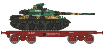 WBA-033 - Wagon Porte-Char SNCF + Char AMX 30 