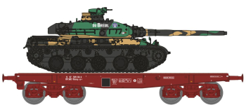 WBA-035 - Wagon Porte-Char SNCF + Char AMX 30 