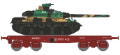 WBA-036 - Wagon Porte-Char SNCF + Char AMX 30 