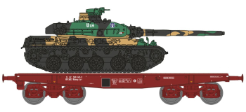 WBA-036 - Wagon Porte-Char SNCF + Char AMX 30 
