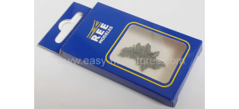 XB-305-12 - Set 12 tampons avec ressort fonctionnel - wagon moderne, pateau rectangle gris - REE Modeles