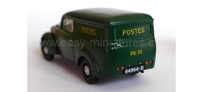 CB-168 - Voiture Renault JUVAQUATRE Fourgon tôlé LA POSTE Vert - REE Modeles