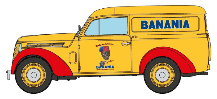 CB-171 - Voiture Renault JUVAQUATRE Fourgon tôlé BANANIA - REE Modeles