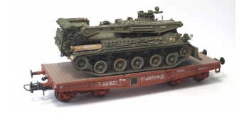 Wagon Porte-char REE WBA-035 - SNCF + AMX 30 Du Breuil - Échelle HO (1:87)