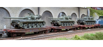 Ree Modeles WBA037 - Wagon Porte-char Rlmmp SNCF + Char AMX 30B 'La Marne' - HO