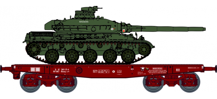 WBA-025 - Wagon Porte-char Rlmmp + Char AMX 30B 