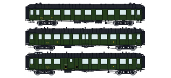 VB-281 - Coffret de 3 Voitures OCEM RA SNCF Ep III, toit noir - REE Modeles