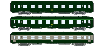 VB-396 - Set de 3 voitures DEV AO courtes, A7x ex-B8 U53 + 2 x B8 ex-A8, SNCF - REE Modeles