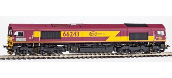 REE MBE-001 - Class 66 Euro Gargo Rail N° 66243 ECR, DCC Sonorisée - Echappement Fumée - Power Pack