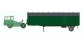 Train électrique : REE CB-023 - Tracteur KANGOUROU Vert toit blanc + Remorque Verte bâche simple essieu Ep.III-IV 