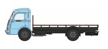 Train électrique : REE CB-047 - Panhard Movic Plateau - Cabine Bleu ciel - avec chargement : Tonneau 