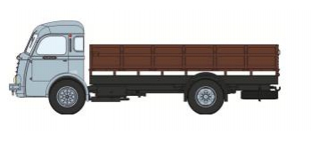 Train électrique : REE CB-050 - Panhard Movic Plateau rideles - Cabine Moderne Grise - avec chargement : Bois 