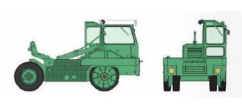 Train électrique : REE CB-063 - Tracteur Kangourou vert n°233 - Toit blanc