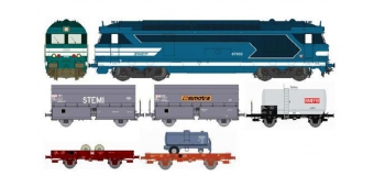 Train électrique : REE CM-003 - BB 67002 AVIGNON - ANALOGIQUE - + 5 wagons marchandises 