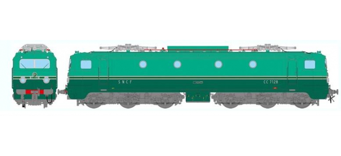 REE MB-055.1S - Locomotive électrique CC-7128 origine Sud-Est Ep.III dépôt de Lyon-Mouche DCC Son 