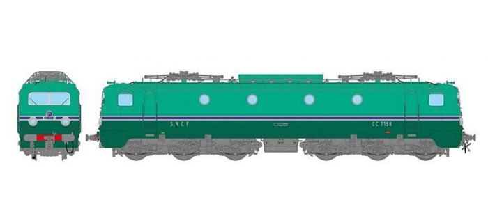 REE MB-059S - Locomotive électrique CC-7158 Jupe échancrée Sud-Est Ep.III dépôt de Chambéry , DCC, SON