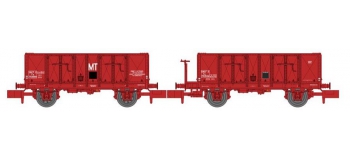 Modélisme ferroviaire : REE NW-050 : Set de 2 wagons Tombereau OCEM 29 Ep.III rouge