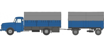 Modélisme ferroviaire : REE CB-106 - Camion Willeme Bleu Bâché avec remorque