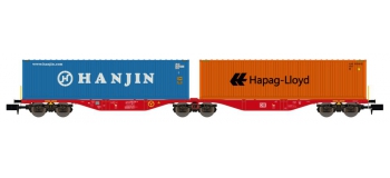 Modélisme ferroviaire : REE NW-095 - Wagon Port-Container double Ep.V-VI 