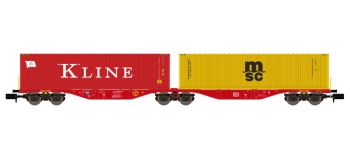 Modélisme ferroviaire : REE NW-096 - Wagon Port-Container double Ep.V-VI 