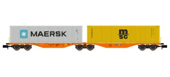 Modélisme ferroviaire : REE NW-098 - Wagon Port-Container double Ep.V-VI 