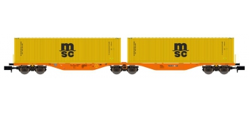 Modélisme ferroviaire : REE NW-099 - Wagon Port-Container double Ep.V-VI 