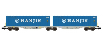 Modélisme ferroviaire : REE NW-101 - Wagon Port-Container double Ep.V-VI 