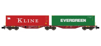Modélisme ferroviaire : REE NW-102 - Wagon Port-Container double Ep.V-VI 