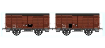 Train électrique : REE WB-297 - Set de 2 Wagons PRIMEUR PLM Type III - Ep.III B 