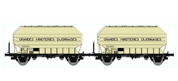 Train électrique : REE WB-327 - SET de 2 Wagons Céréaliers FRANGECO B Ep.IV-V «GRANDES MINOTERIES DIJONNAIS » 