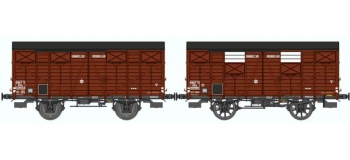 REE WB251 - Set de 2 Wagons COUVERT OCEM 19 Ep.III A