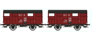 REE WB263 -  Set de 2 Wagons COUVERT PLM Ep.II - PLM