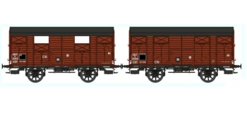 REE WB267 - Set de 2 Wagons COUVERT PLM Ep.III B