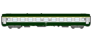 Modélisme ferrovaire : REE VB-123 - Voiture UIC Vert Garrigue / Gris Béton Ep.IV-V. 