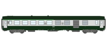 Modélisme ferrovaire : REE VB-159 - Voiture UIC Vert Garrigue / Gris Béton Ep.IV-V. 