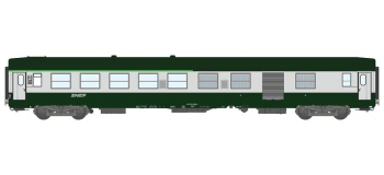 Modélisme ferrovaire : REE VB-160 - Voiture UIC Vert Garrigue / Gris Béton Ep.V. 