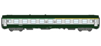 Modélisme ferrovaire : REE VB-166 - Voiture UIC Vert Garrigue / Gris Béton Ep.V. 