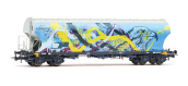 HR6691 - Wagon-trémie à céréales, ERSA « Interfracht », avec graffiti d'oiseaux - Rivarossi