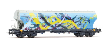 HR6691 - Wagon-trémie à céréales, ERSA « Interfracht », avec graffiti d'oiseaux - Rivarossi